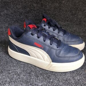 Puma Navy, White & Red Low-Top Sneakers